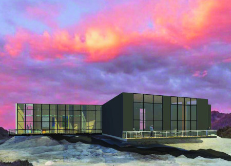 Colored Footprints and Cross-Laminated Timber Wedges for Scenic Observation