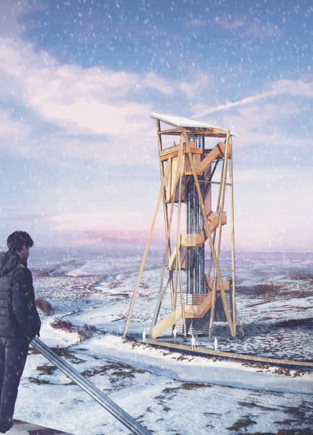 Geothermal Heated Copper Roof Integrating Visitor Experience in Icelandic Caves