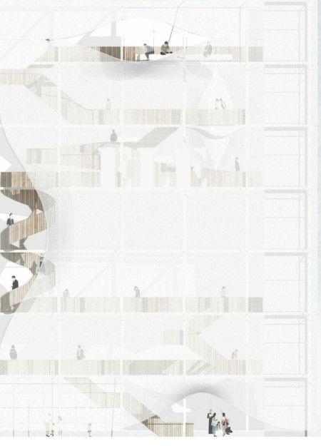 A Steel Observation Tower with Chainmail Drape for Equine Event Views