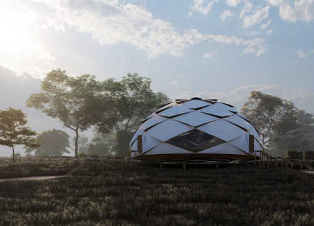 Bamboo Structure with PVC Fabric Skin for Community Gatherings