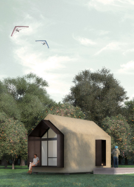 Sustainable Cabins Crafted from Straw and Wood Emphasizing Community Interaction in a Rural Setting