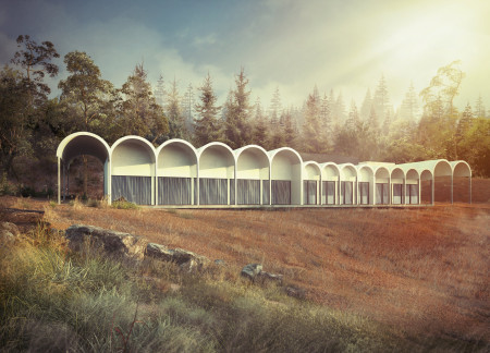 Cork Insulation and Rainwater Collection in a Yoga Retreat on a Cliff