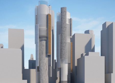 Perforated Panes and Spiraling Layouts in Revitalized Urban Office Space