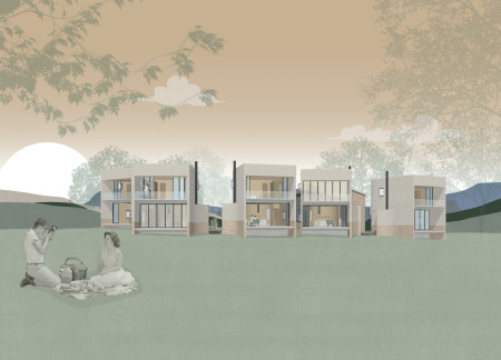 Repurposed Masonry and Green Roofs in a Communal Wine Village