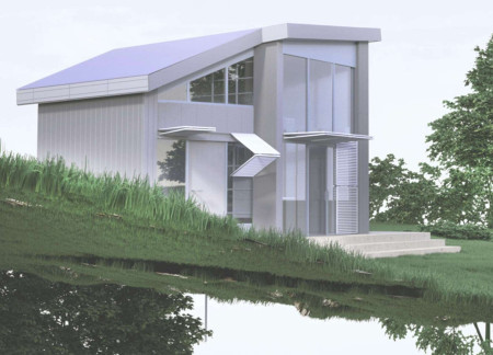 Monochrome Retreat Emphasizing Multifunctionality and Natural Light