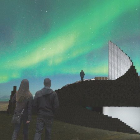 Geothermal Heating and Photovoltaic Glazing in a Basalt-Inspired Visitor Center