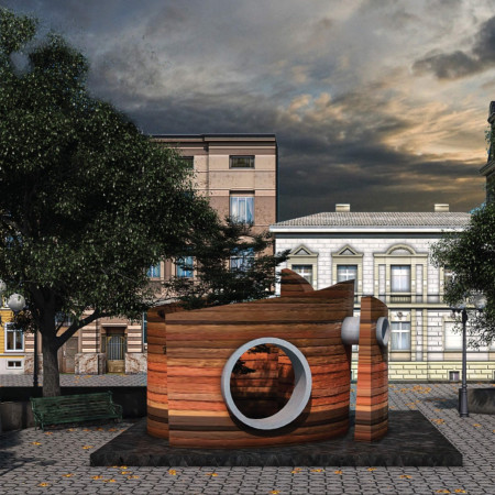 Unearthing Calm Through Gray Concrete and Rammed Earth in Urban Environments