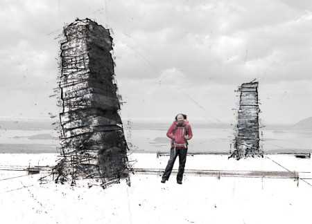 Cairns of Basalt Rising from the Hverfjall Crater