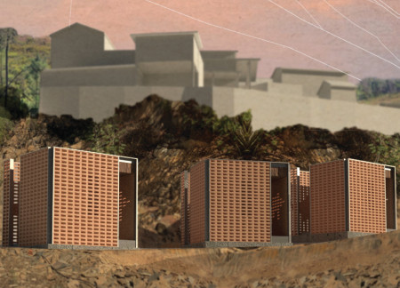 Ceramic Brick Cabin with Integrated Greywater Filtration