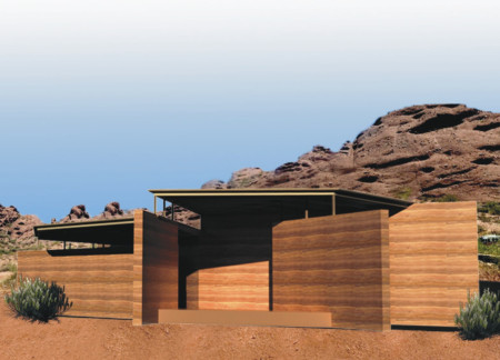 Rammed Earth Pavilion Creating Visual Axes in a Natural Landscape