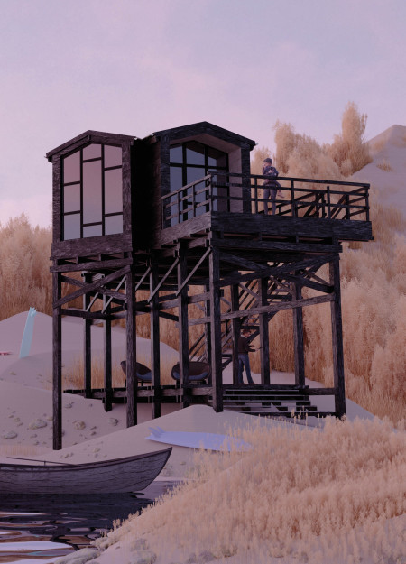 Charred Oak and Sheep's Wool Elevate a Compact Microhome Design