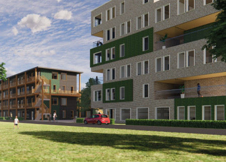 Stackable Residences Crafted with Cross-Laminated Timber for Sustainable Urban Living