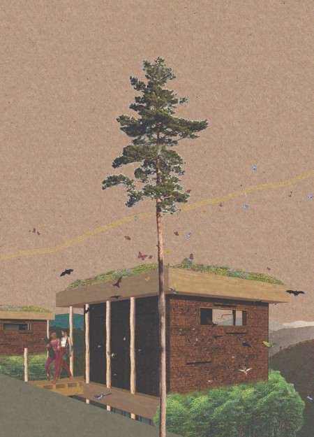 Cork and Local Wood Habitat Promoting Biodiversity in Natural Retreat