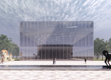 Exploring Negative Space and Geometric Forms in a Subdued Cultural Hub