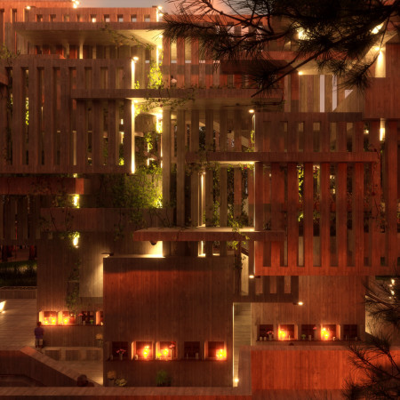 Charred Wooden Shingles and Cross-Laminated Timber Panels Form Reflective Spaces in Memorial Design