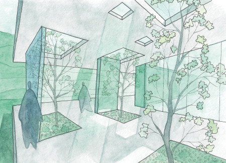 Cantilevered Glass Structure Embracing Nature in Mountainous Landscape