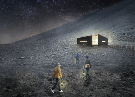 Translucent Core Framing Expansive Views in a Wooden Landscape Pavilion