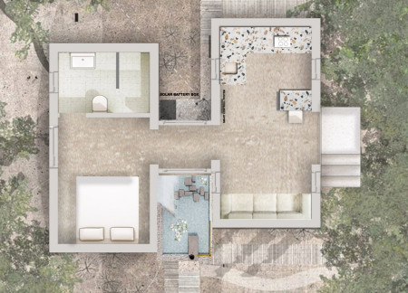 Natural Stone Walls Embrace Green Roofs for Sustainable Living