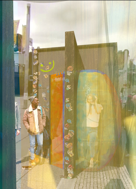 Inflatable Structure Embracing Painted Timber Within Cultural Context