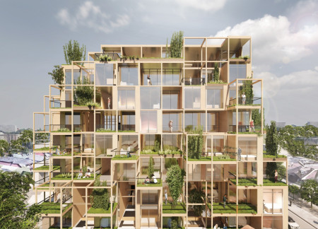 Modular Living in Cross-Laminated Timber Near Transit Hubs