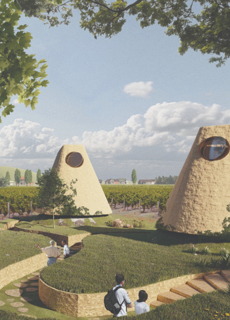 Dry Stone Roofs and Phytodepuration in Vineyard Guest Homes