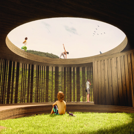 Circles of Tranquility in a Wooden Retreat Amidst Nature