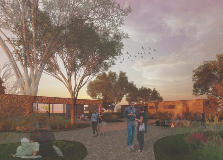 Natural Stone Walls Enhancing Community Connection in Guest Houses