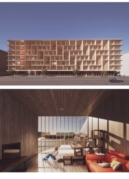 Timber Modules with Urban Agriculture in a Central Courtyard