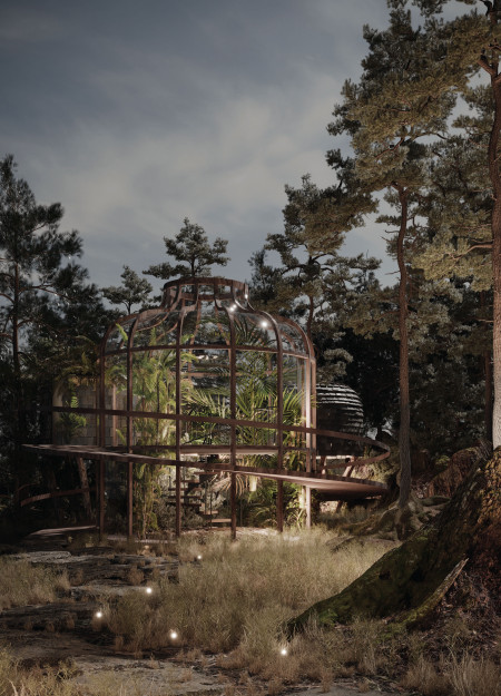 Mirrored Glass and Solar Tiles Create a Harmonious Space for Meditation and Community