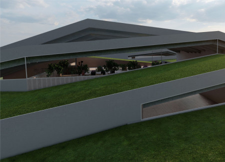 Concrete Cantilevers Supporting a Green Roof Community Hub