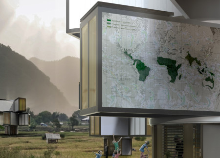 Elevated Living with a Central Water Tower and Lightweight Structure