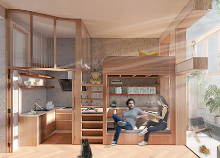 Maximizing Light with Movable Sunroom and Timber Elements in Compact Living