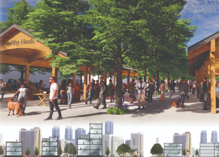 Ecological Hub Featuring Sustainable Water Management and Urban Agriculture