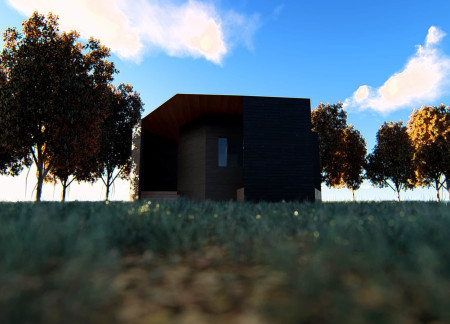 Solar-Powered Retreat with Dry Toilet Integration for Introspection