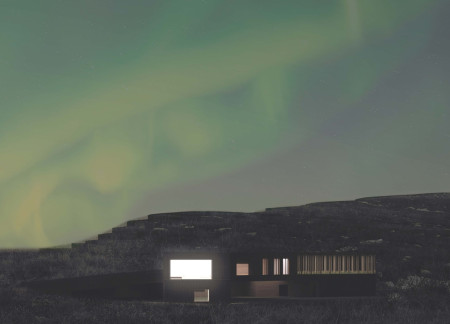 Community Hub Featuring Cross-Laminated Timber and Stone Integration