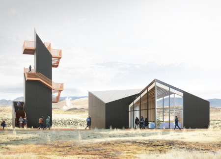 Corten Steel Observation Tower Embracing Volcanic Landscapes