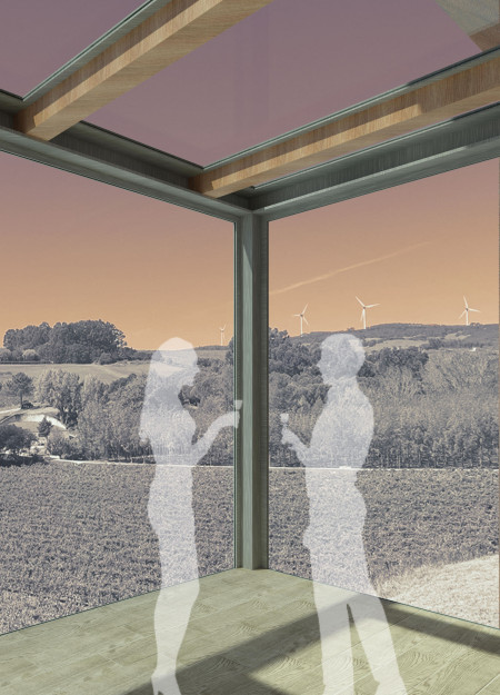 Corten Steel Structure Embracing Panoramic Views with a Glass Projection