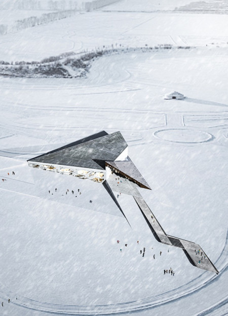 Cavernous Spaces Embracing Lightweight Aluminum and Concrete in Icelandic Cinema