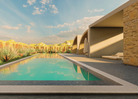 Dome Ceilings and Repurposed Stone in a Vineyard Retreat