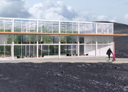 Glass Panels and Wooden Brises Embrace Nature at Icelandic Greenhouse-Spa