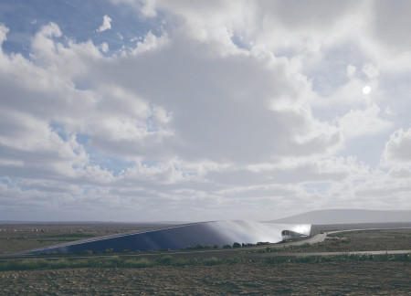 Volcanic Ash and Lava Rock Form a Seamless Connection with Nature in Cinematic Spaces