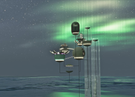 Floating Pods Enhancing Dynamic Circulation in Interactive Living Spaces