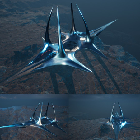 Reflective Water Element in Metal Towers for Witchcraft Memorial