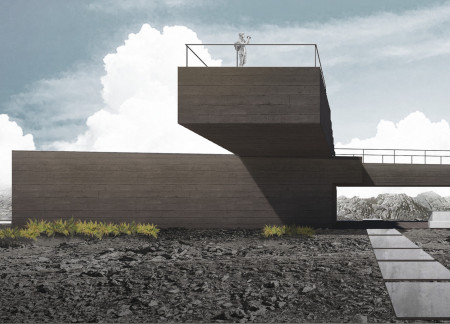 Observation Deck Above Tectonic Fissure Overlooking Natural Landscape