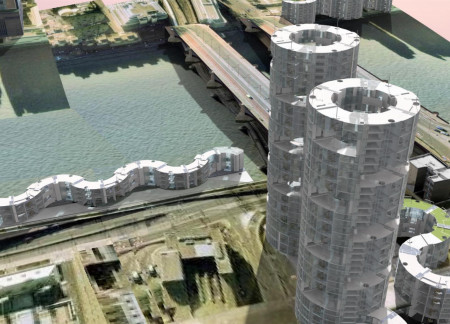 Composite Utility Housing Along the Thames with Concentric Modularity