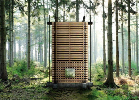A Compact Retreat Cabin with Emphasis on Sensory Experience