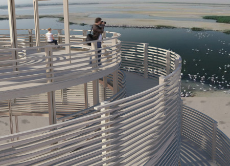 Light Brown Wood Structure Emphasizing Nature and Community Engagement