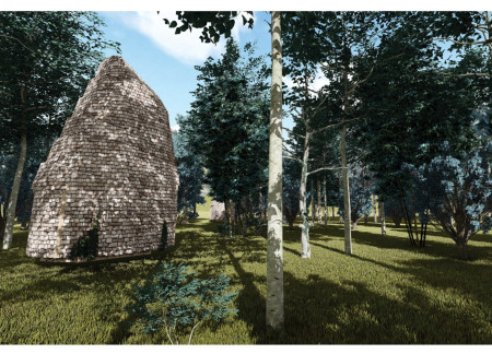 Charred Wooden Shingles and Cross-Laminated Timber Panels Enhance Tranquil Meditation Retreat