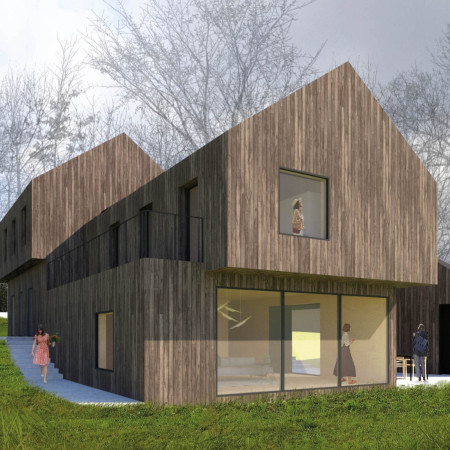 Cross Laminated Wood Structure Enhances Community Living Near Lake Views