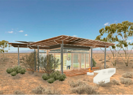 Rammed Earth Walls and Evaporative Cooling in a Community-Focused Residence